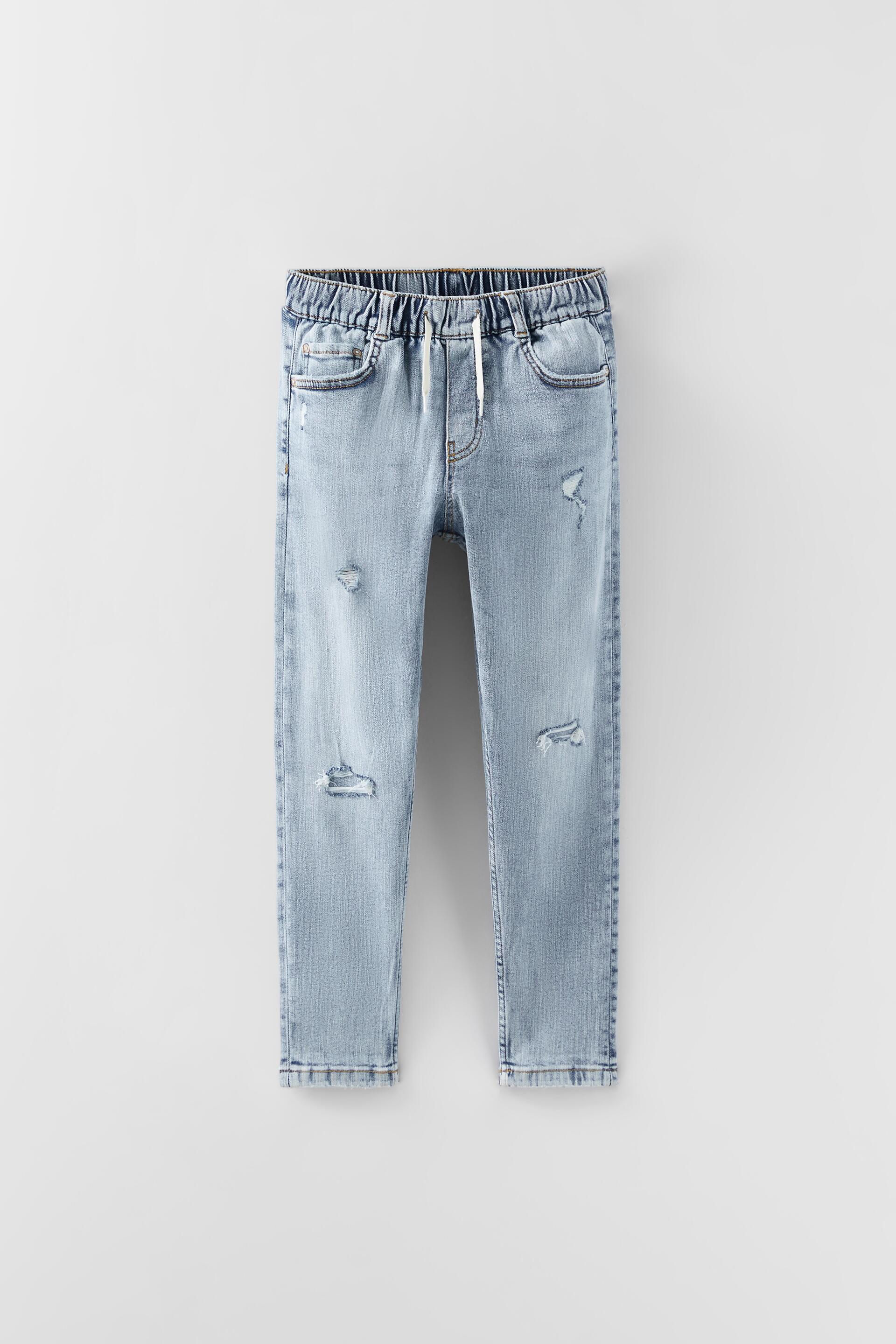 JEANS JOGGER DESTROYED Albastru deschis ZARA Romania